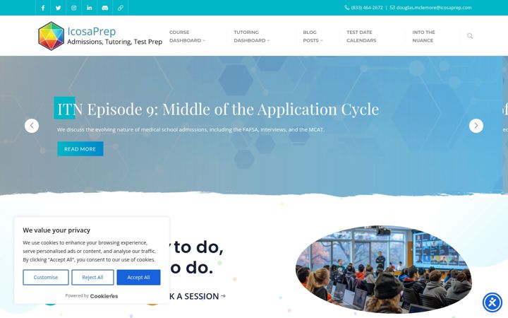 Screenshot of icosaprep.com