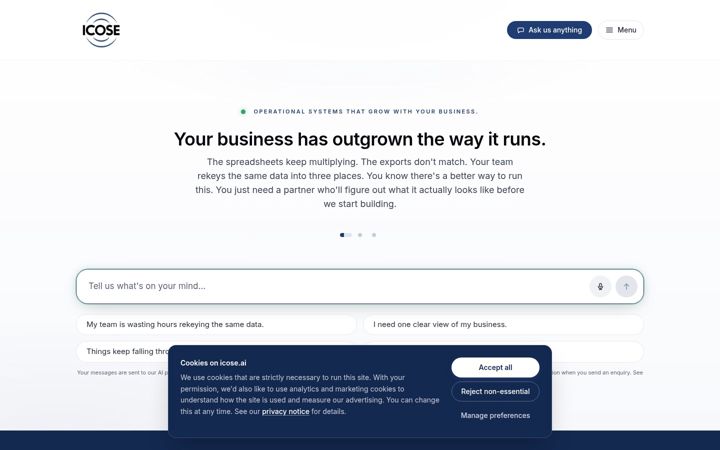 Screenshot of icose.co.uk