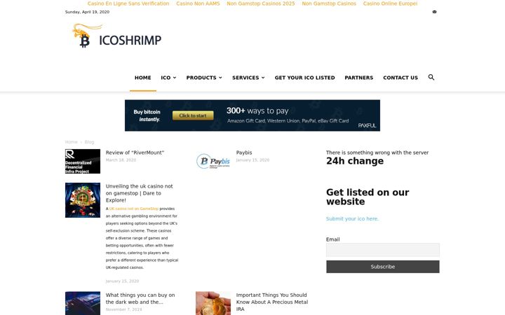 Screenshot of icoshrimp.com