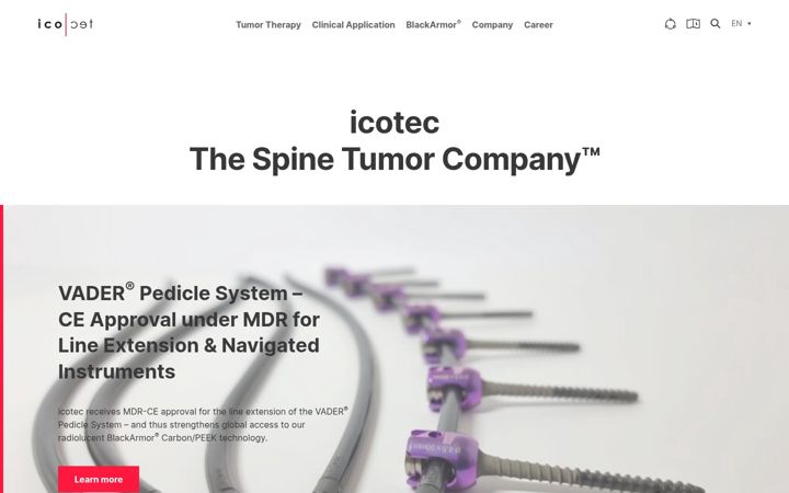 Screenshot of icotec-medical.com