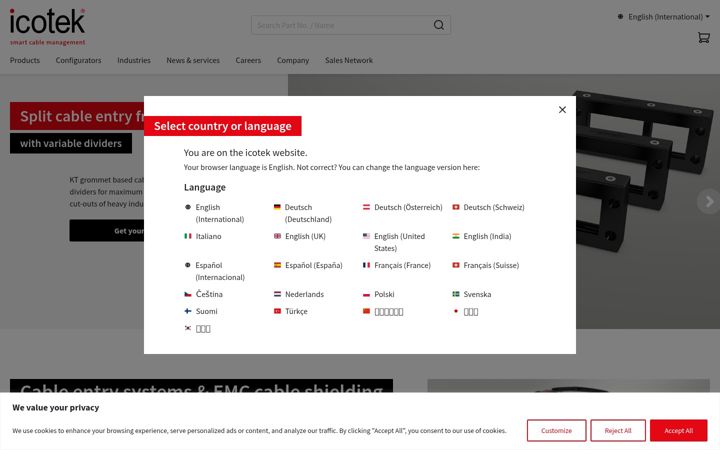 Screenshot of icotek.com