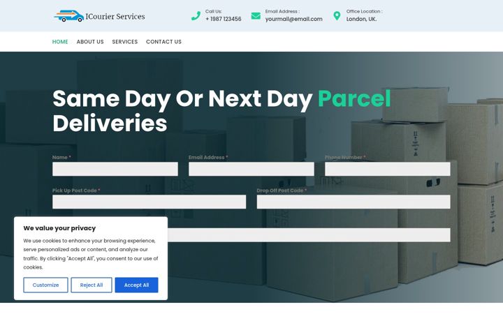 Screenshot of icourierservices.co.uk