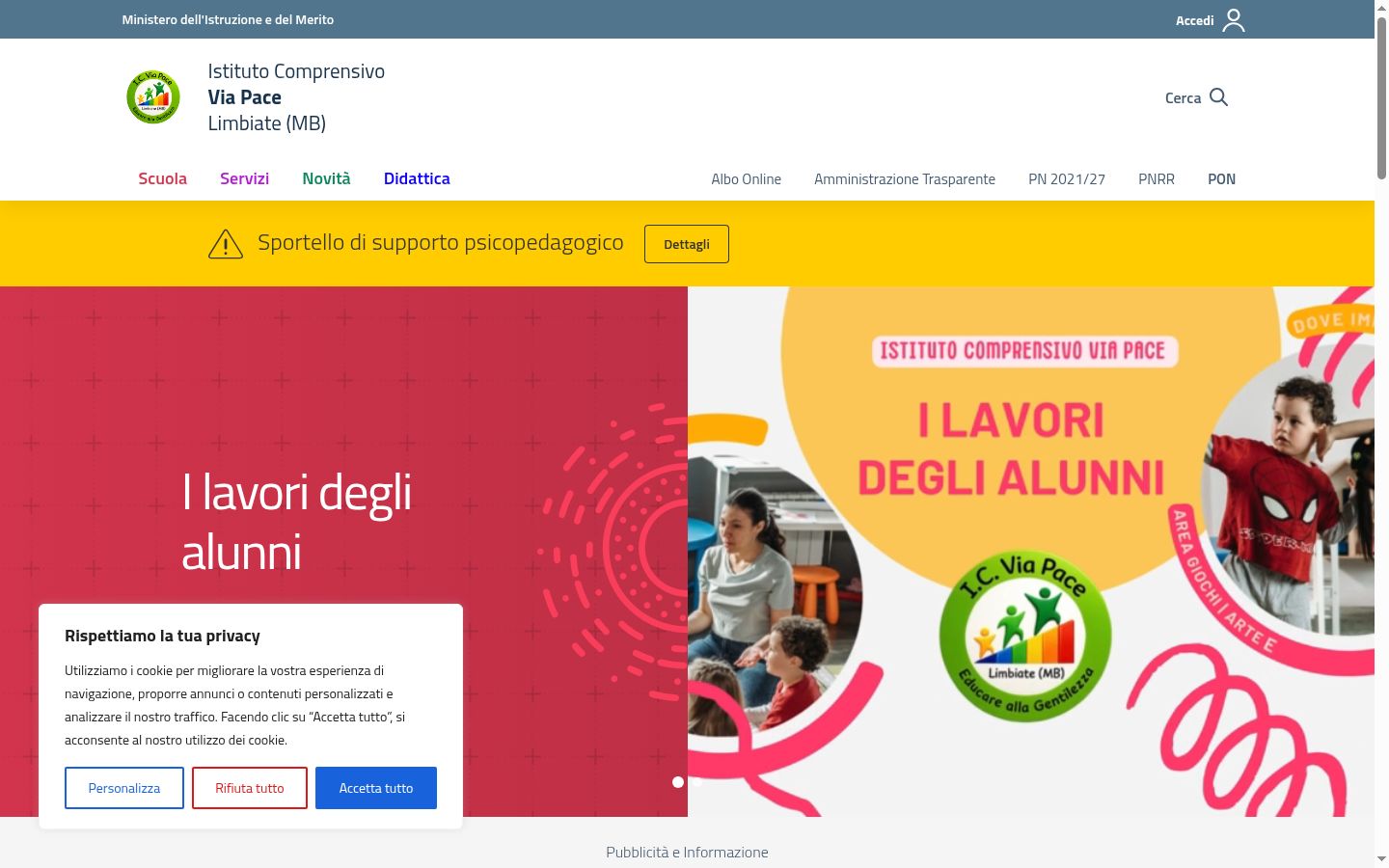 Screenshot of the consent banner shown before any interaction