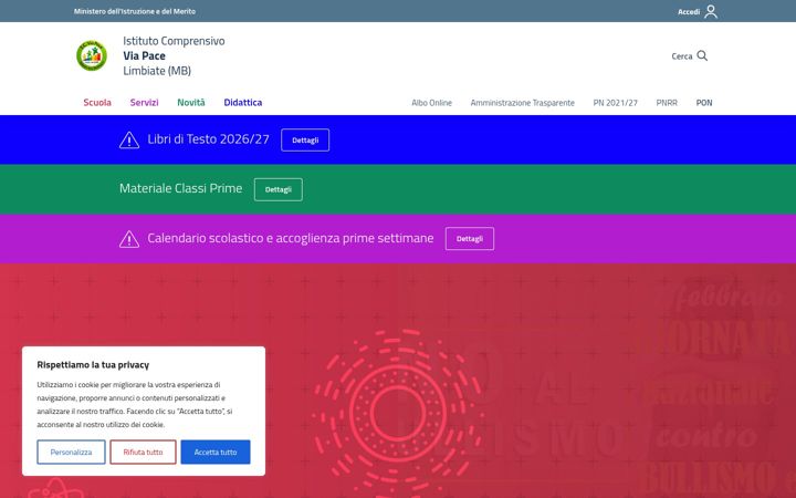 Screenshot of icpacelimbiate.edu.it
