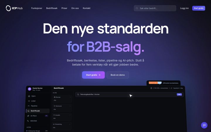 Screenshot of icphub.no
