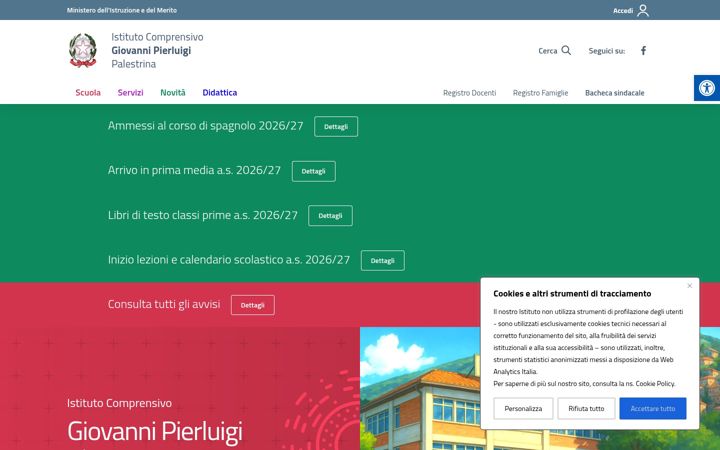 Screenshot of icpierluigi.edu.it