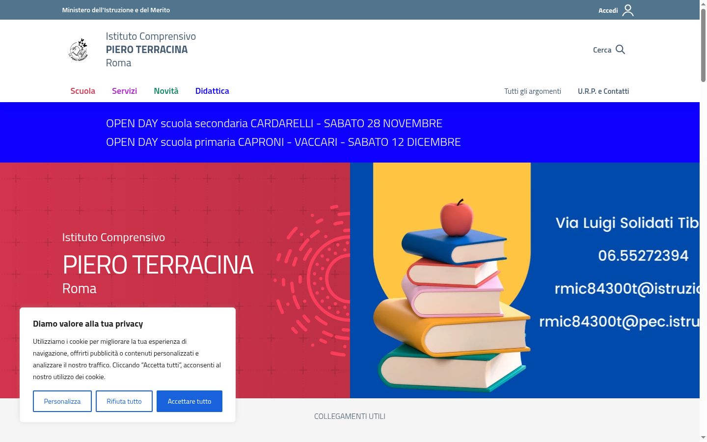 Captura de ecrã do banner de consentimento apresentado antes de qualquer interação