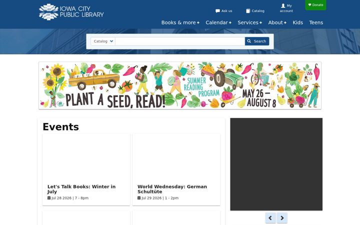 Screenshot of icpl.org