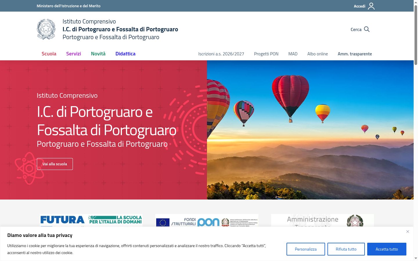 Screenshot of the consent banner shown before any interaction
