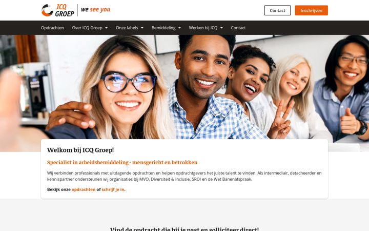 Screenshot of icq-groep.nl