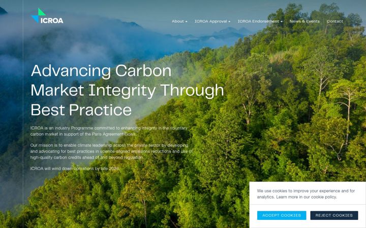 Screenshot of icroa.org