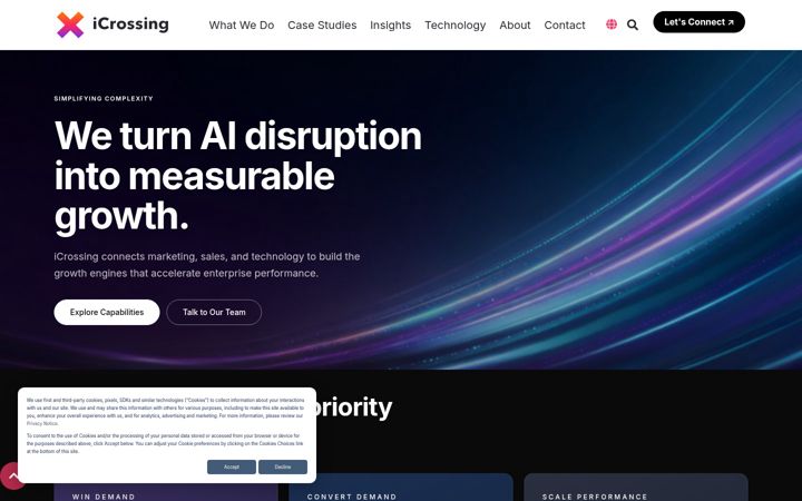 Screenshot of icrossing.com