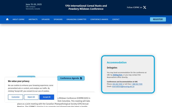 Screenshot of icrpmc2025.ca