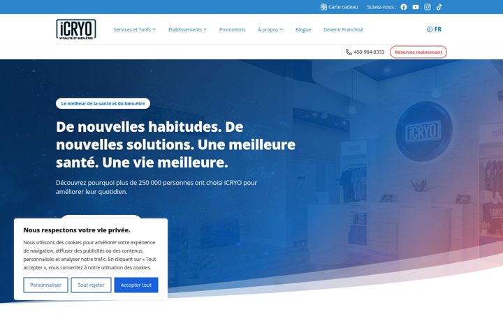 Screenshot of icryocanada.com