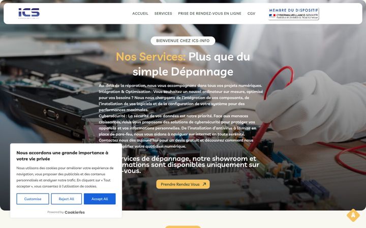 Screenshot of ics-info.fr
