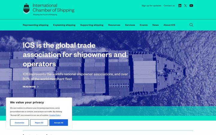 Screenshot of ics-shipping.org