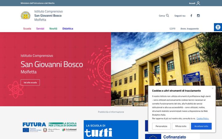 Screenshot of icsbosco.edu.it