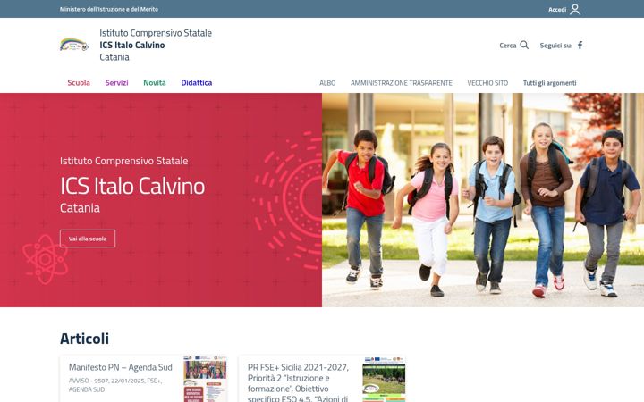 Screenshot of icscalvino.edu.it