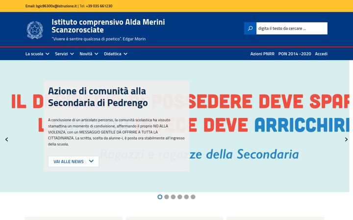 Screenshot of icscanzorosciate.edu.it
