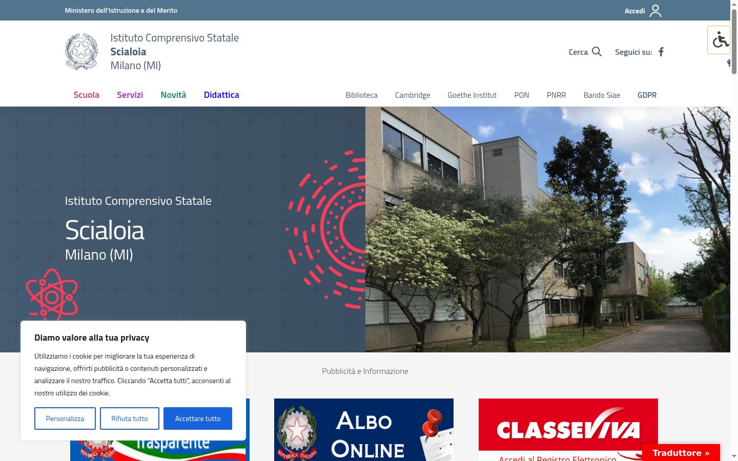 Screenshot des Einwilligungsbanners vor jeglicher Interaktion