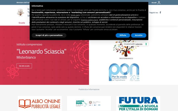 Screenshot of icsciasciamisterbianco.edu.it