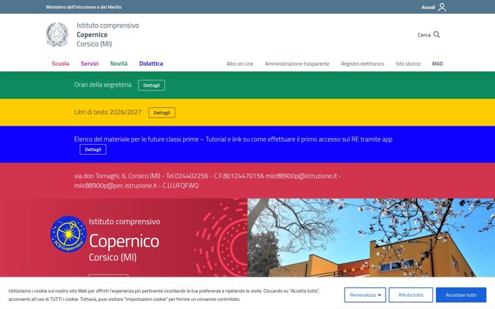 Screenshot of icscopernico.edu.it
