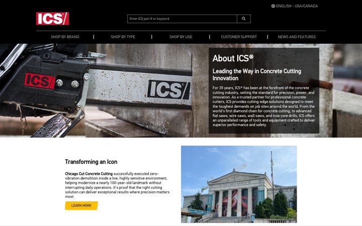 Screenshot of icsdiamondtools.com