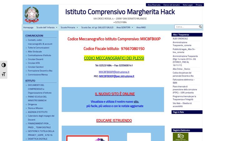 Screenshot of icsmargheritahacksandonatomi.edu.it