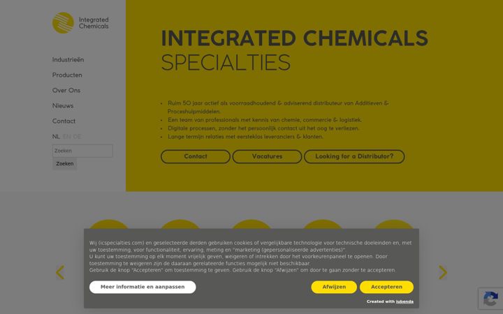 Screenshot of icspecialties.com