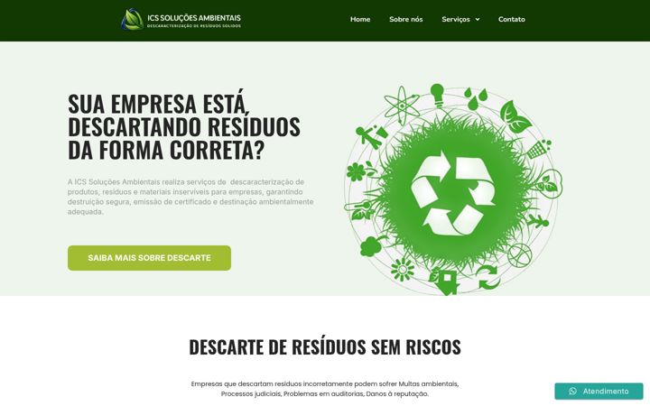 Screenshot of icssolucoesambientais.com.br
