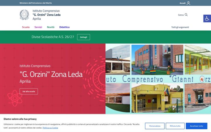 Screenshot of icszonaleda.edu.it