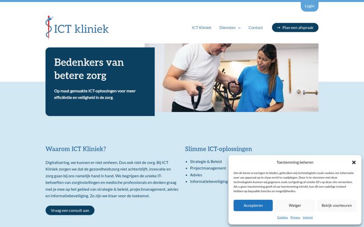 Screenshot of ictkliniek.nl