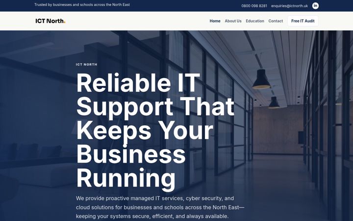 Screenshot of ictnorth.uk