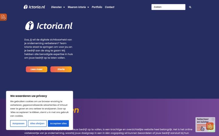 Screenshot of ictoria.nl