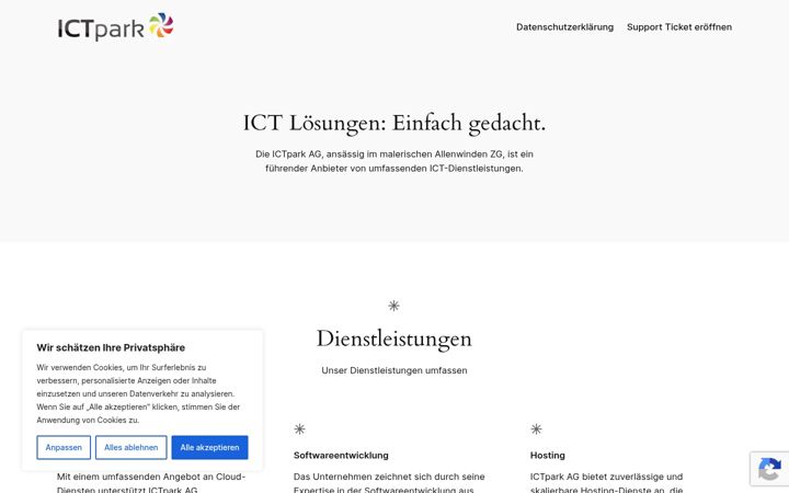 Screenshot of ictpark.ch