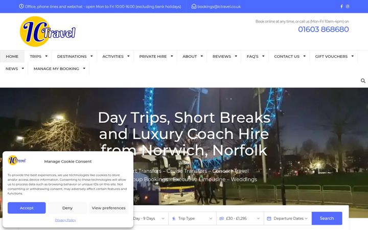 Screenshot of ictravel.co.uk