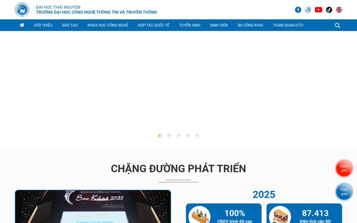 Screenshot of ictu.edu.vn