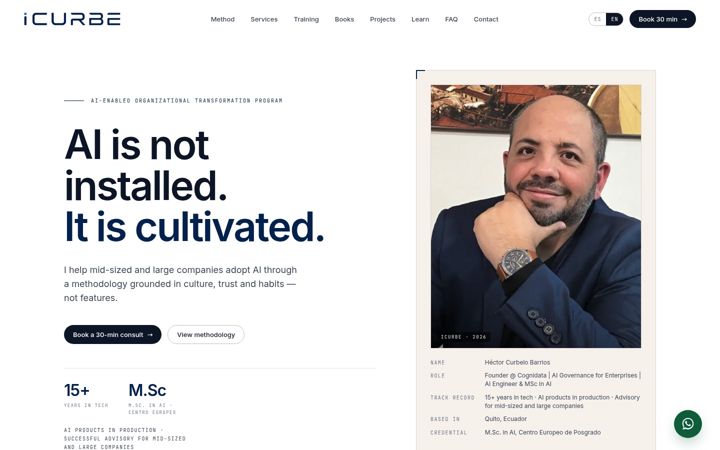 Screenshot of icurbe.com