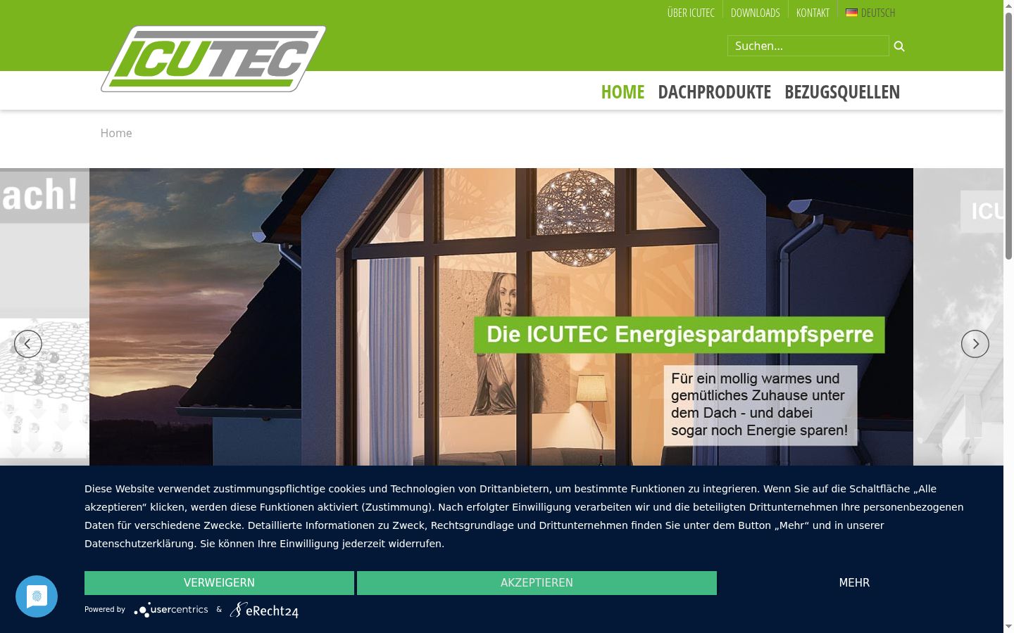 Screenshot del banner di consenso mostrato prima di qualsiasi interazione