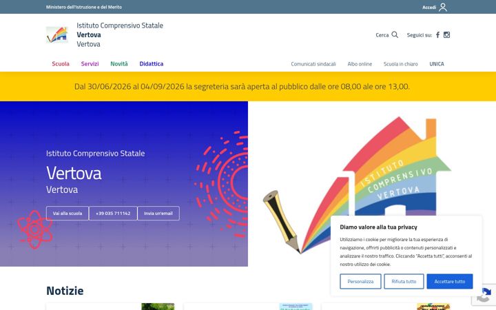 Screenshot of icvertova.edu.it