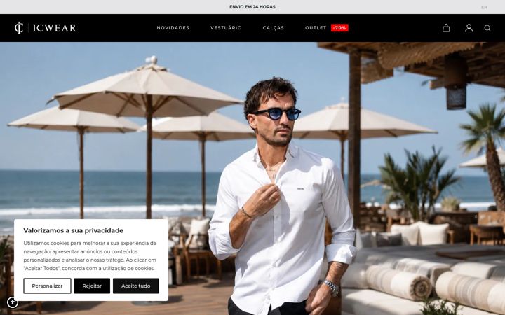Screenshot του icwearbrand.com