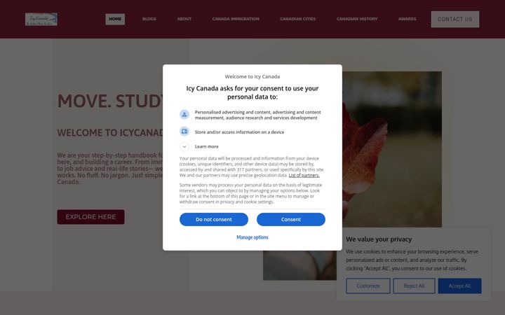 Screenshot of icycanada.com