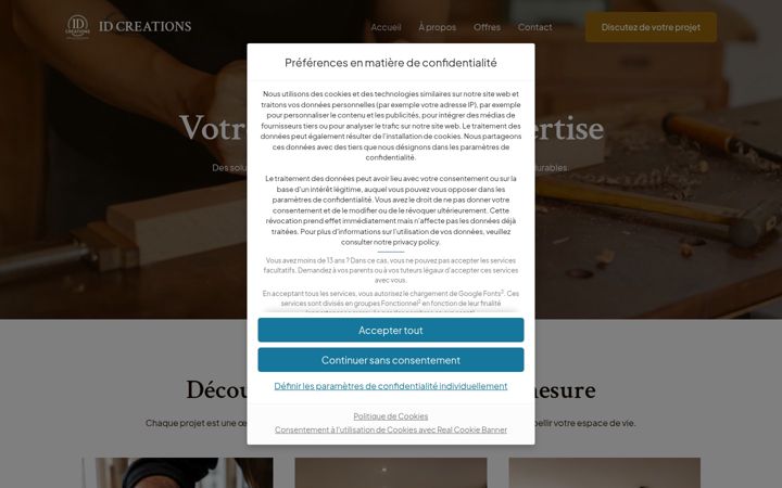 Screenshot of id-creations.be
