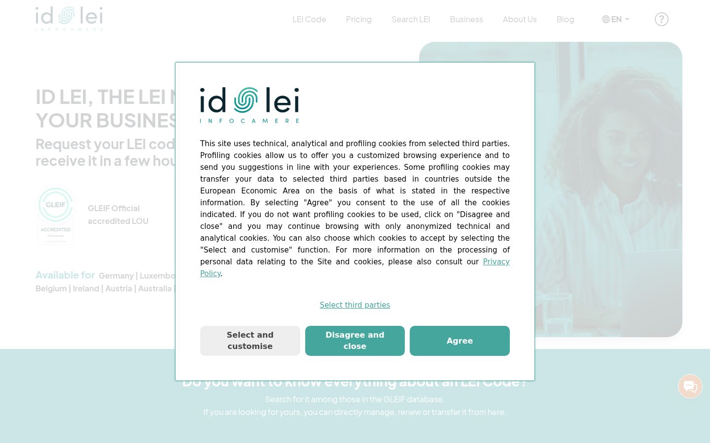 Screenshot of the consent banner shown before any interaction