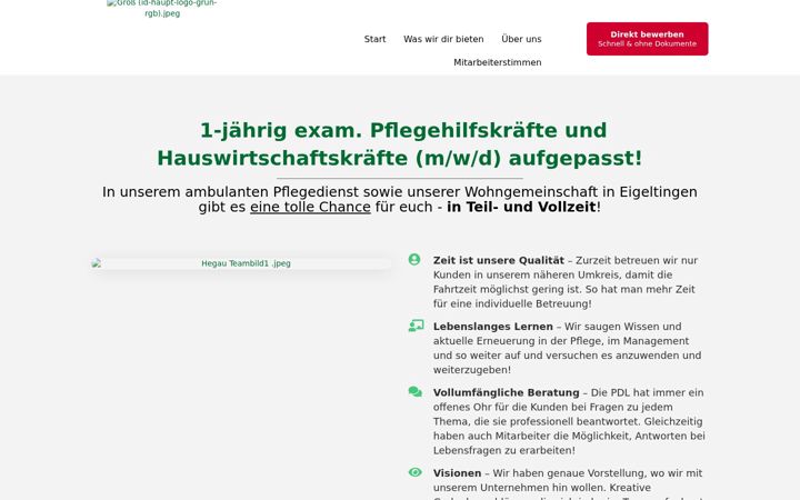 Screenshot of id-pflegedienst-karriere.de