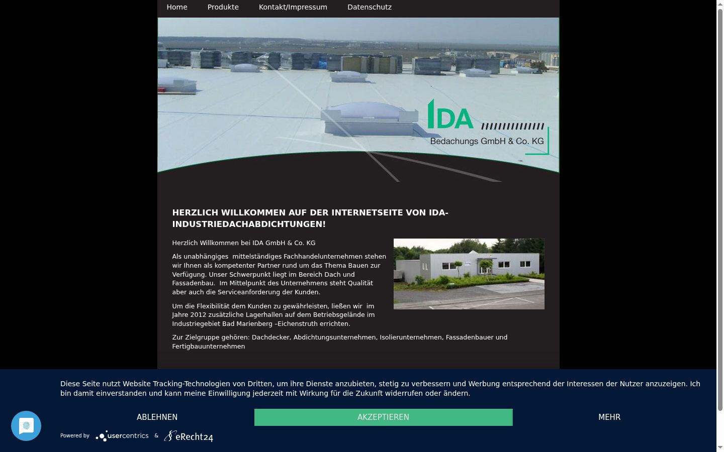 Screenshot of the consent banner shown before any interaction