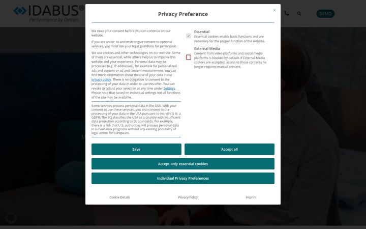 Screenshot of idabus.com