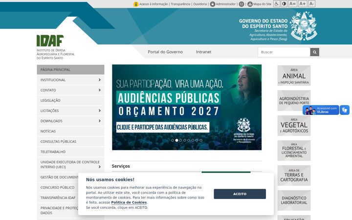 Screenshot of idaf.es.gov.br