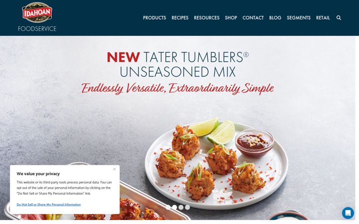 Screenshot of idahoanfoodservice.com