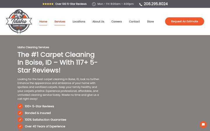 Screenshot του idahocleaningservices.com
